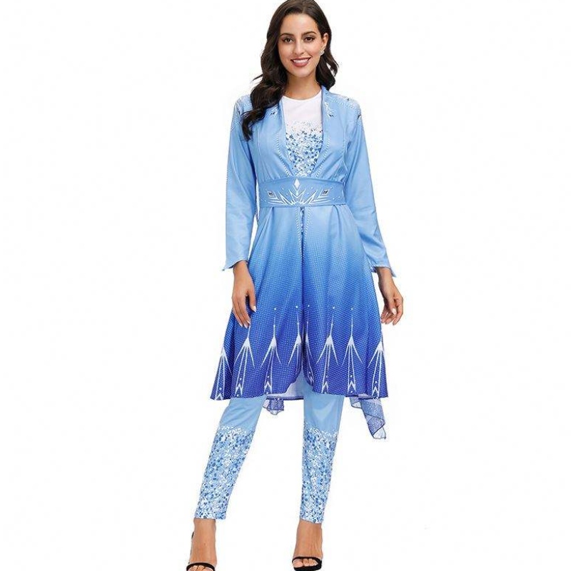 2022 Nové příjezdy Dospělé sněhové královna Elsa Cosplay Halloween Costume Women HCGD-055