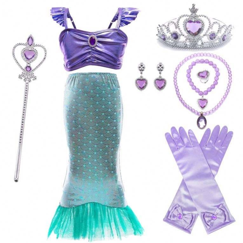 2022 Velkoobchodní cena princezna obléká se malé dívky Mermaid Long Tail Dress Girls HCMM-007