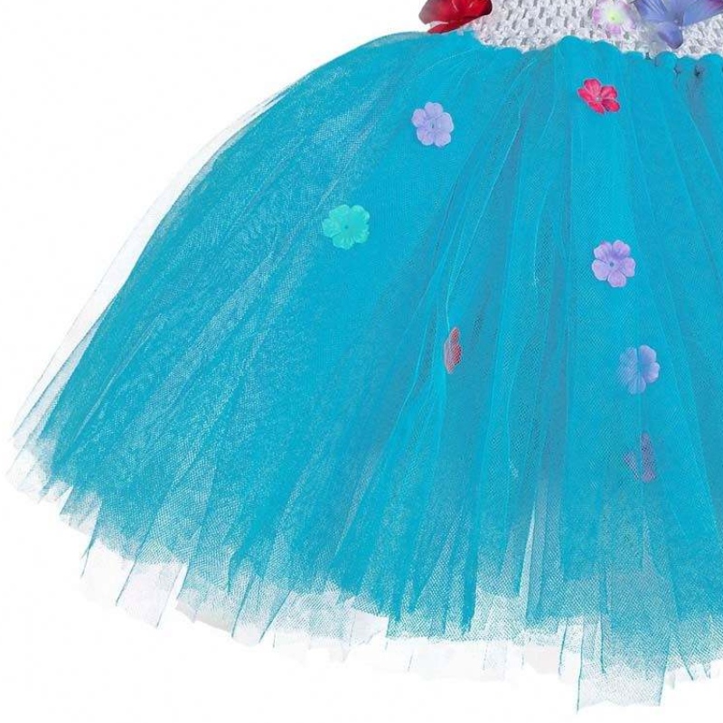 Halloween oblečení Kids Crochet Tulle Floffy Flower Encanto Mirabel Tutu šaty HCIS-015