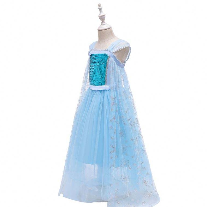 New Snow Queen Performance Princess Elsa Blue Dress Halloween kostým BX1705