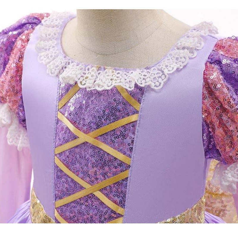 Baige Amazon Hot Sale Kids Šaty Cosplay Cosplays Halloween Sophia Rapunzel šaty princezna dlouhé párty šaty