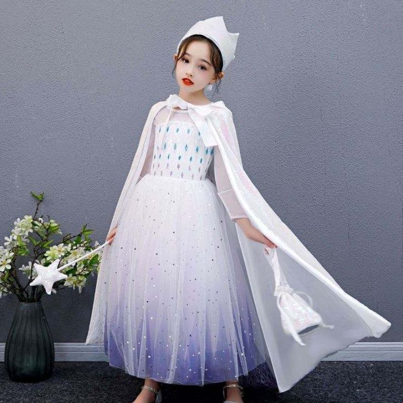 Baige Girl Trevised Cape Snow Queen Elsa Anna Costume Halloween Christmas Party for Girls BX211