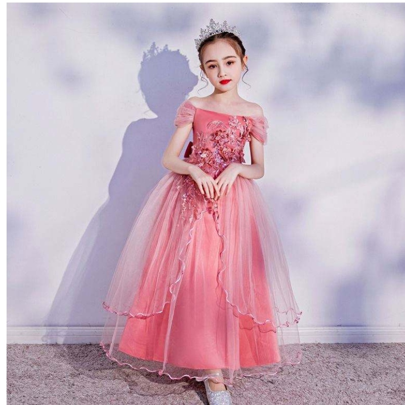 Vysoce kvalitnínávrhy dětských frock Boutique Girl \\'s Prost Breat Dress Western Style for Kids Evening Party Girl Dress LP-213
