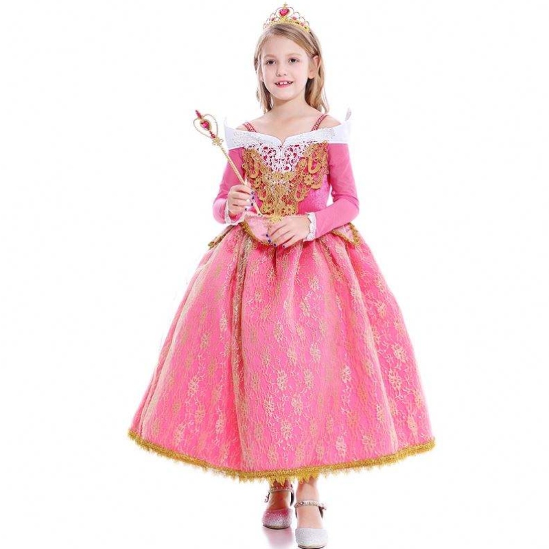 Dívky šaty Sleeping Beauty Princess Aurora Lace Dress Cosplay Performance kostým D0701 SMR026