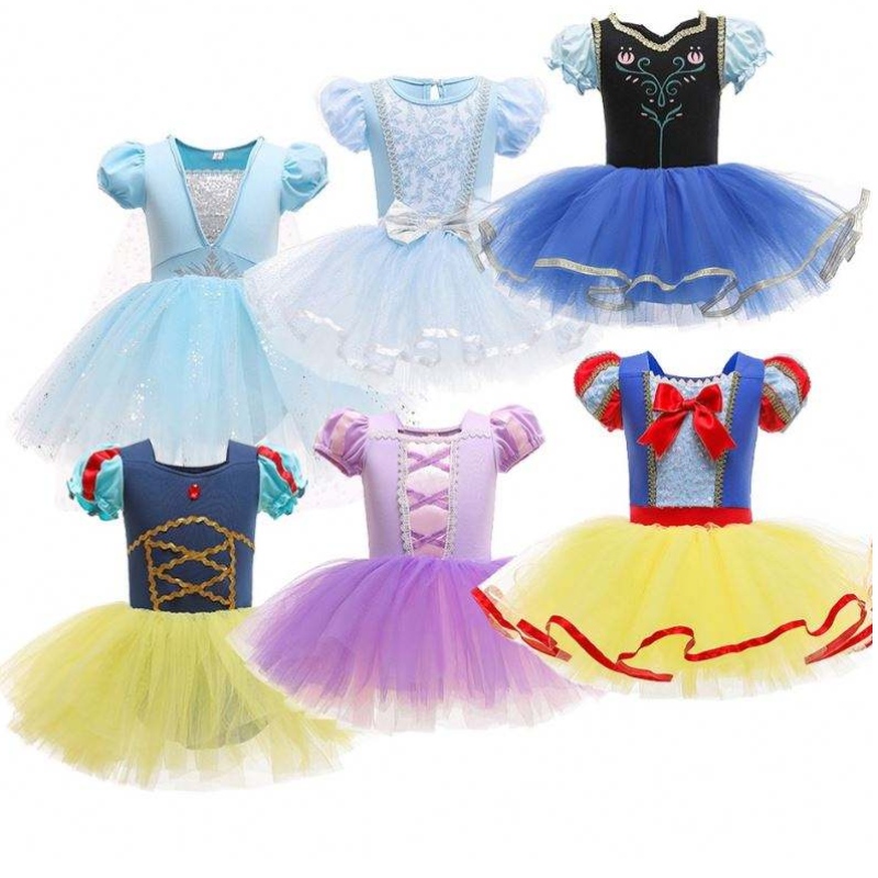 Děti Elsa Anna Rapunzel Snow White Tutu TUTU Šaty Princezna kostým Děti dívka Performance Dance Leotard Ballet Baby Girls Dress