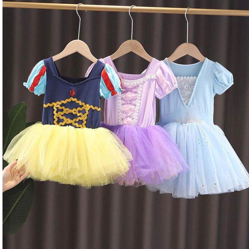 Děti Elsa Anna Rapunzel Snow White Tutu TUTU Šaty Princezna kostým Děti dívka Performance Dance Leotard Ballet Baby Girls Dress