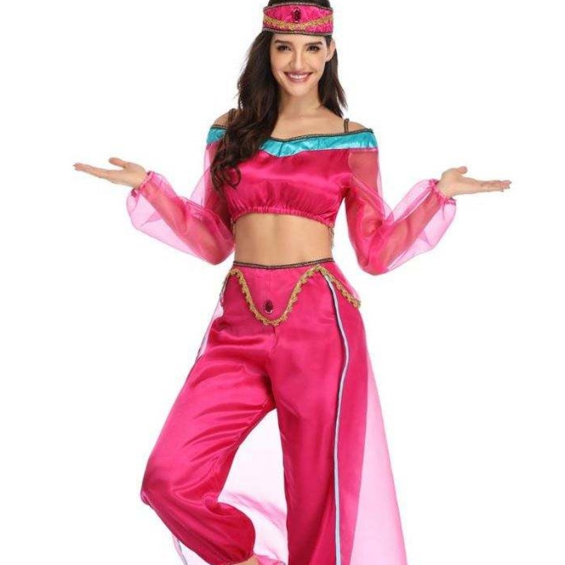 Velkoobchod sexy ženy s dlouhým rukávem Arabská Indie Jasmine Princess kostým Halloween Fairy Greek Goddess Lady Cosplay Cosplay