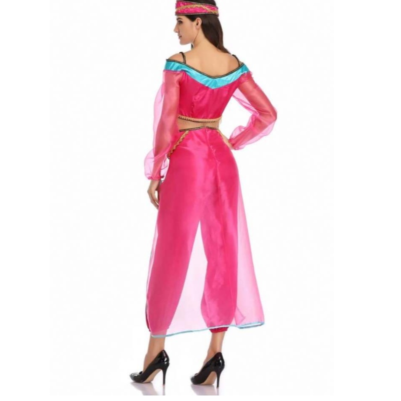 Velkoobchod sexy ženy s dlouhým rukávem Arabská Indie Jasmine Princess kostým Halloween Fairy Greek Goddess Lady Cosplay Cosplay