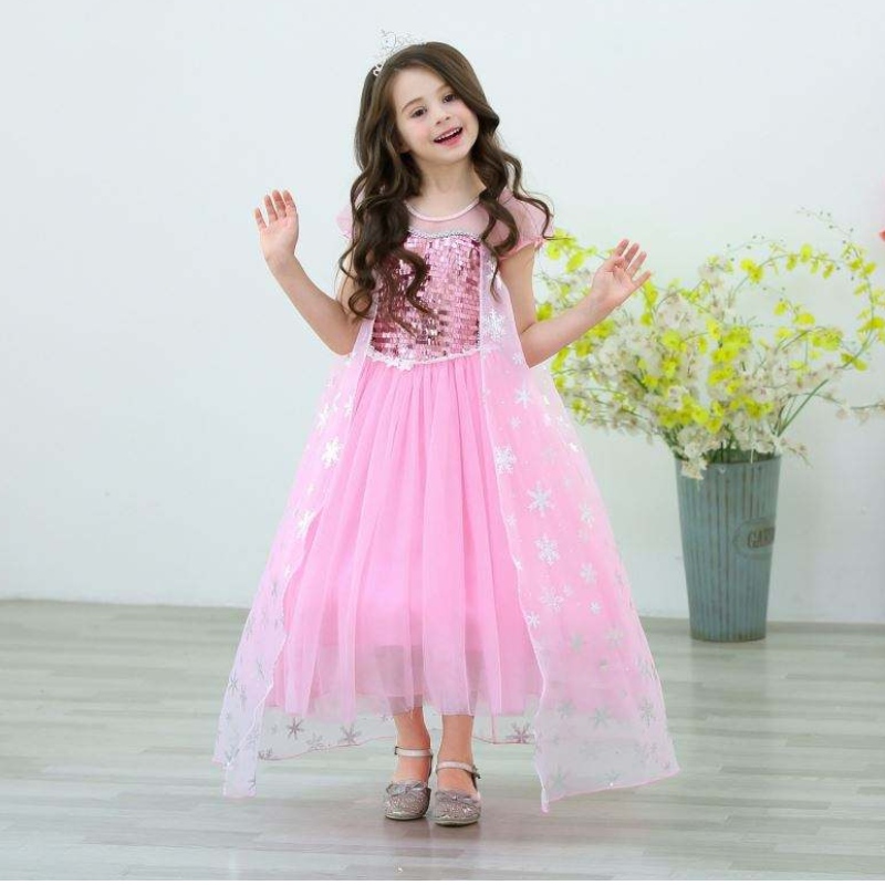Dívky elsa princezna Elsa Anna Fashion Kids Kostém Cosplay Cosplay Cosplay Halloween Dětské šaty s Cape Dress 3-10 Year