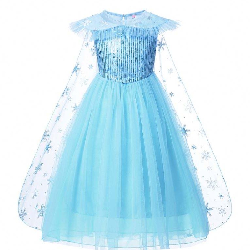 Dívky elsa cosplay šaty ozdobné kostýmy dívka sněhová halloweennarozeninová párty děti princezna oblečení plášť