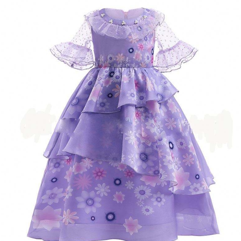 2022 Holčička šaty Mirabel Girl Princess šaty Elegantní večerní párty Tutu Prom Gown Encanto děti cosplay kostým