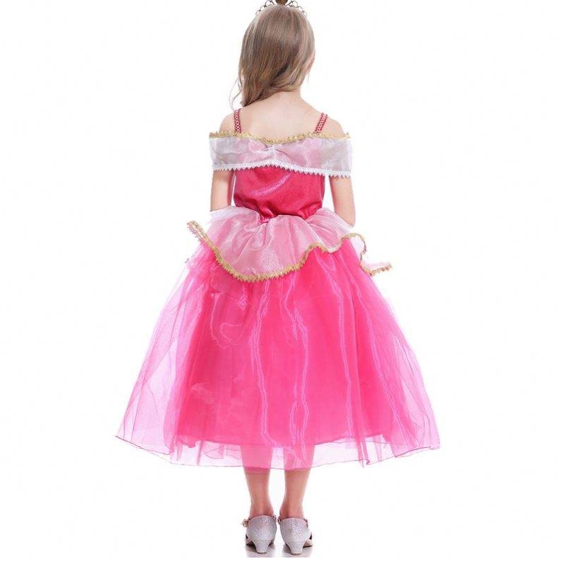 Dívky aurora princezna šaty dlouhé rukávy mimo krajkové roucho děti helloween/christmas dárkové outfity