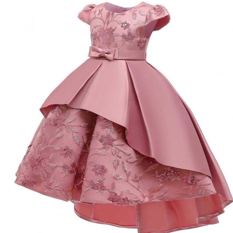 Baige Vysoce kvalitní děti dlouhé oděvy dívky večírky Šatyna krátký rukáv šaty pro frock design pro holčičku