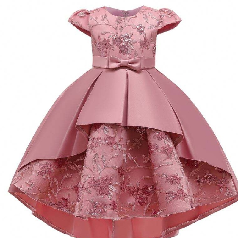 Baige Vysoce kvalitní děti dlouhé oděvy dívky večírky Šatyna krátký rukáv šaty pro frock design pro holčičku