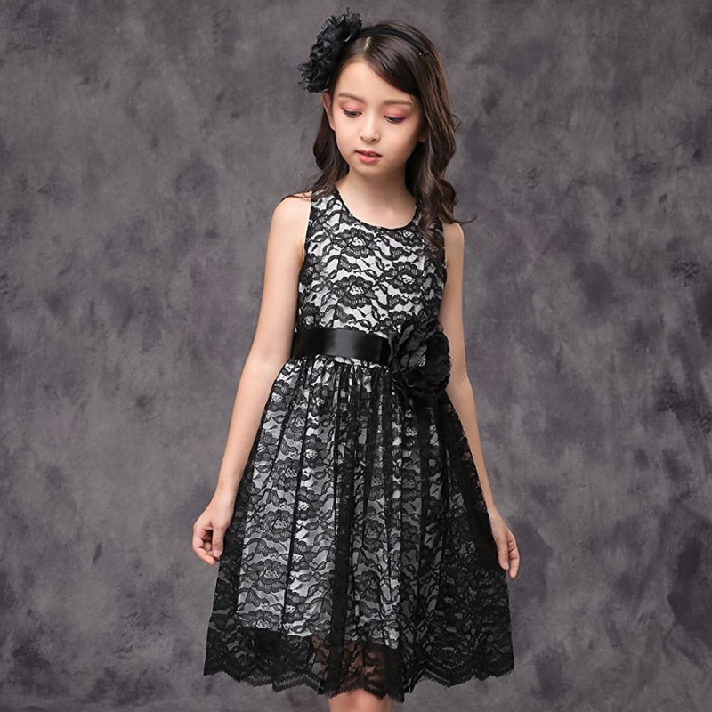 Letní krajkové dívky oblékají line batole Kids Bridesmaid Wedding Pageant First Communion Vestidos šaty