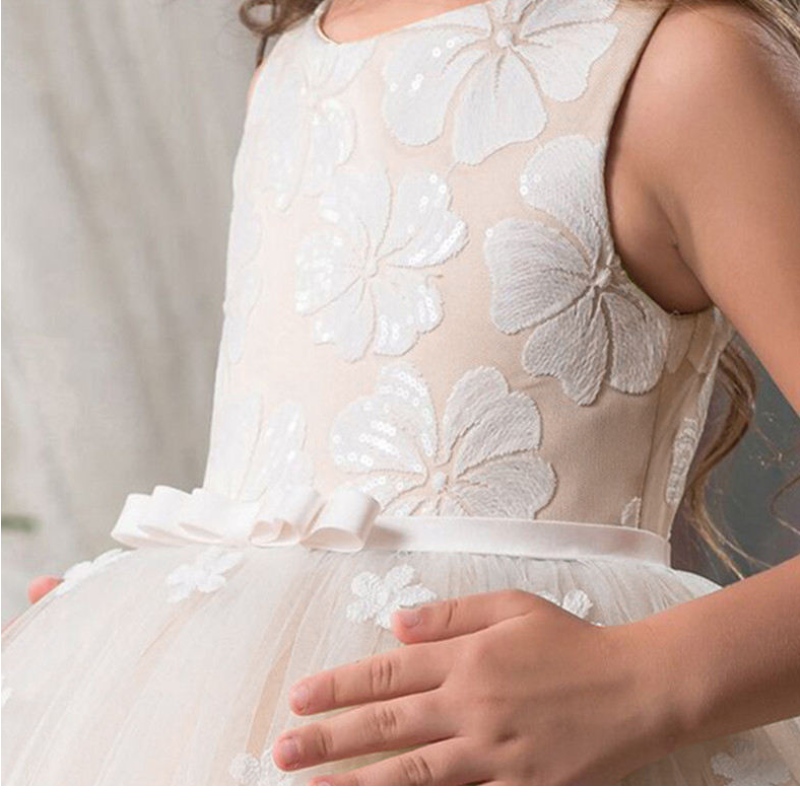 Vintage Flower Girls šaty pro svatební večerní děti děti princezna party Pageant dlouhé šaty děti šaty pro dívky formální oblečení