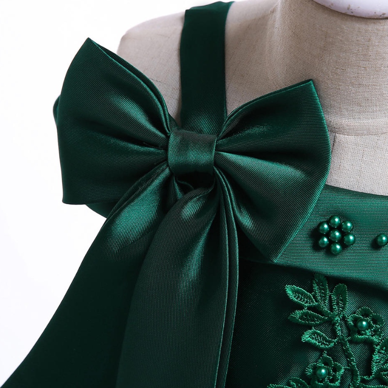 Výšivky Silk Princess šaty pro holčičku Flow Flower Elegantní dívky Šaty Svatební párty Vánoční halloween Kids šaty oblečení
