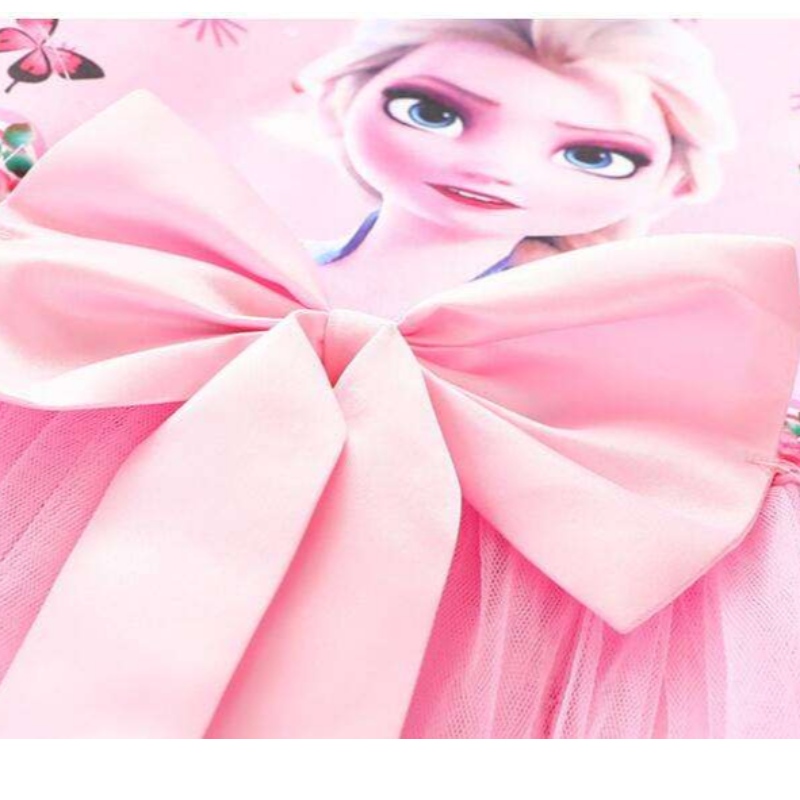 2-8y dívky šaty Summer Nové krátké rukáv Princezna Elsa Mesh Tutu Sukně děti \\ Narozeninové oslavy cosplay šaty