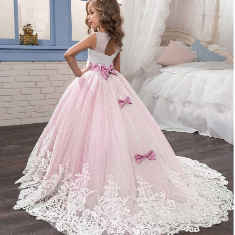 2022 Summer Girls Dress Dlouhé děti družičky šaty děti princezna party svatební šaty 3 10 14 let vestido