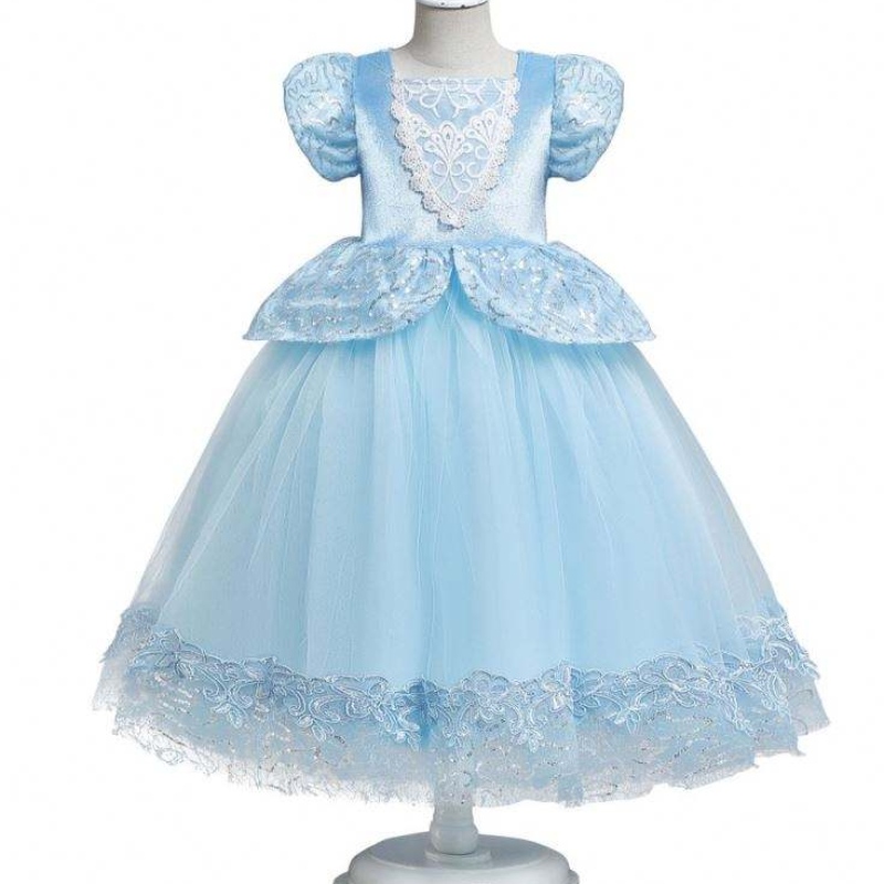 Blue Princess Dress for Girls Halloween Party Cosplay Cosplay Kostém Kids Princess se oblékat