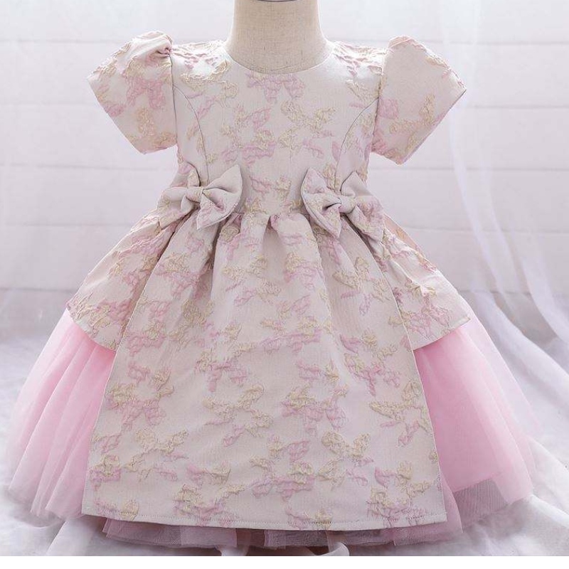 Meiqii 0-6 let satén tyle Kids Flower Party Wear Child Mini Princess Dress Girl Baptsim Clothing L1975xz