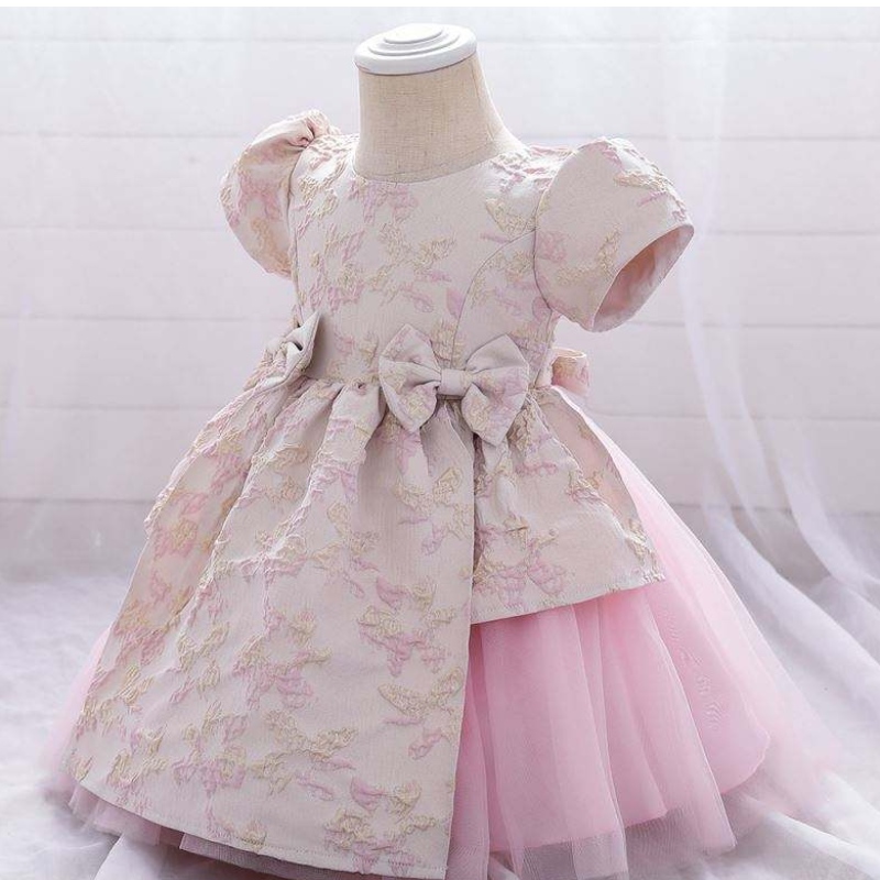 Meiqii 0-6 let satén tyle Kids Flower Party Wear Child Mini Princess Dress Girl Baptsim Clothing L1975xz