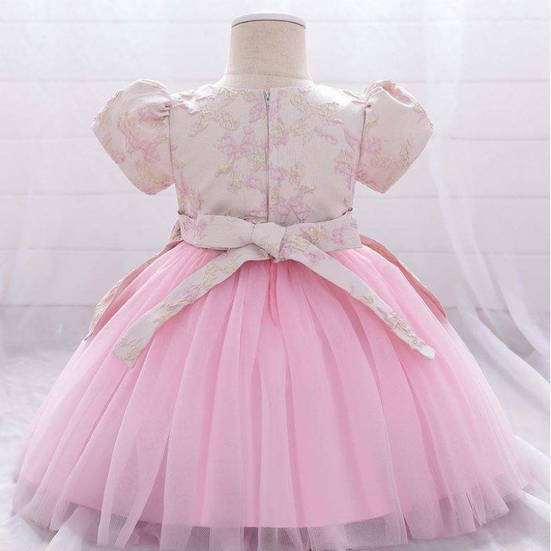 Meiqii 0-6 let satén tyle Kids Flower Party Wear Child Mini Princess Dress Girl Baptsim Clothing L1975xz