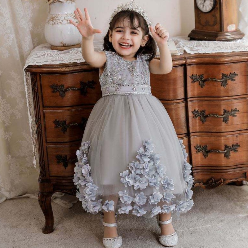 Baige Turkey Style Kids Frock Girl Šaty Baige Kids Narozeninové večírky 2 roky N2103