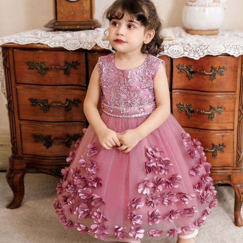 Baige Turkey Style Kids Frock Girl Šaty Baige Kids Narozeninové večírky 2 roky N2103