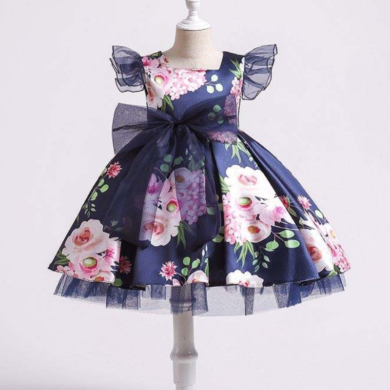 Baige Children Party Kids Dresses Baby Girl Printing Wedding Frock Hostess Princess šaty xh82028