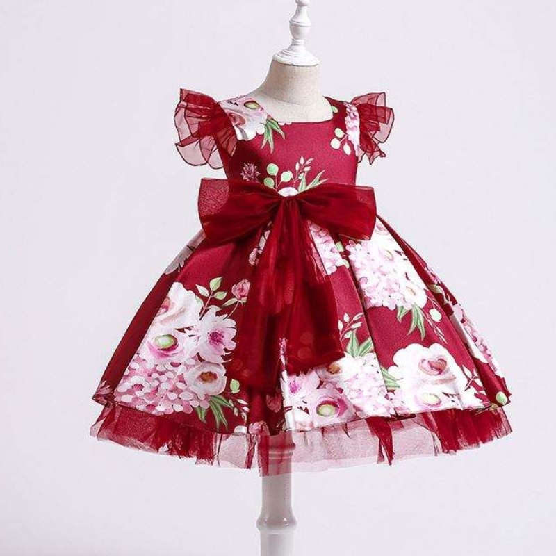 Baige Children Party Kids Dresses Baby Girl Printing Wedding Frock Hostess Princess šaty xh82028