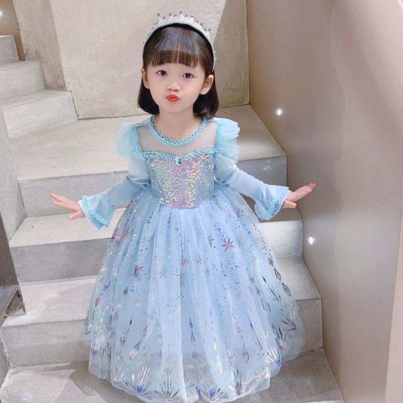 Baige Velkoobchodní plesová šaty Princezna šaty Halloween dětinarozeninový cosplay kostým s dlouhým rukávem elsa šaty