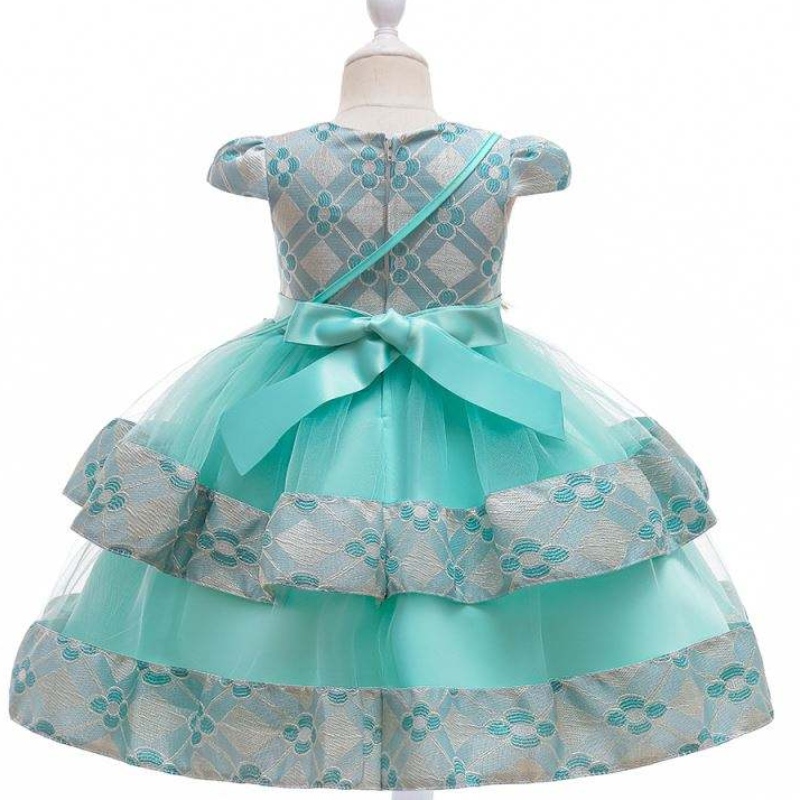 Baige Velkoobchod dětské oblečení květiny s taškou Kid Kid Floral šaty pro 3leté dívky fantastické dětské šaty