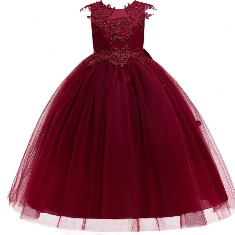Baigenový příjezd dětské frock design korejský styl formální krajka dlouhénarozeninové svatební večírky LP-280