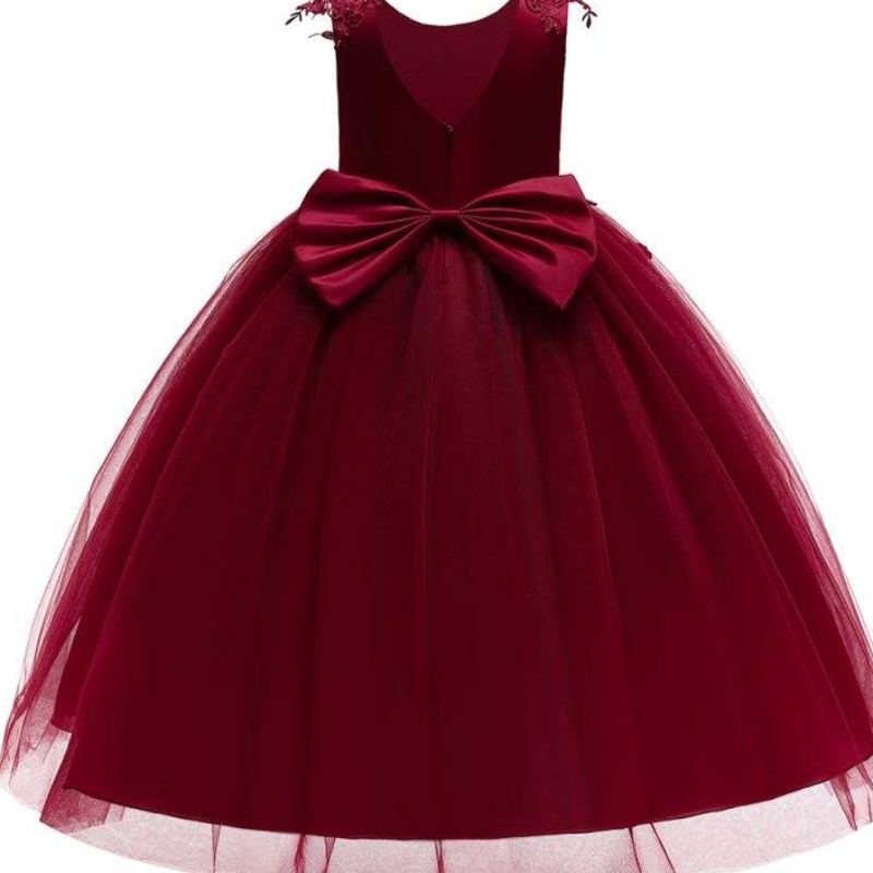 Baigenový příjezd dětské frock design korejský styl formální krajka dlouhénarozeninové svatební večírky LP-280