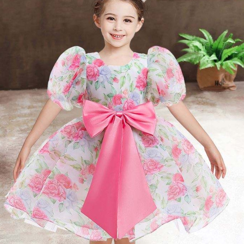 Baige New Fashion Wedding Party Princess Toddler Baby Girls Clothes Kids Baby Girl Šaty