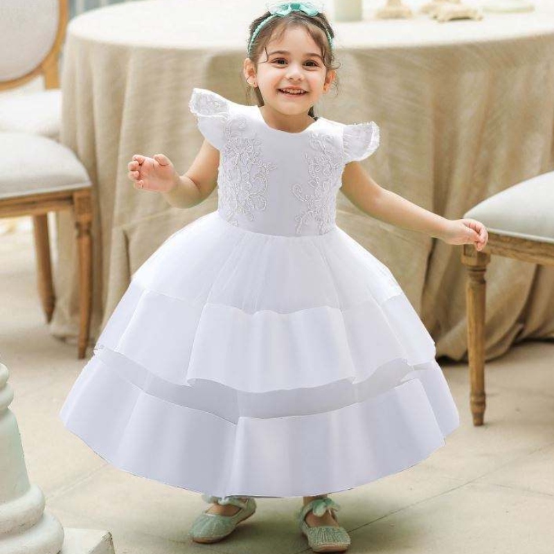 Baige Fashion Flower Pasa Kids Clothing Party Wear Floral Printed Children Girl Boutique šaty pro dívku 0-2 roky