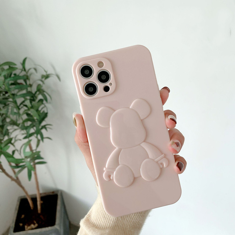 Nový produkt je vhodný pro Apple iPhone13pro Leather Bear Plicid Color Mobilní telefon, upgradujte plnou ochranu před škrábancemi, krytí ochrany proti kolizi