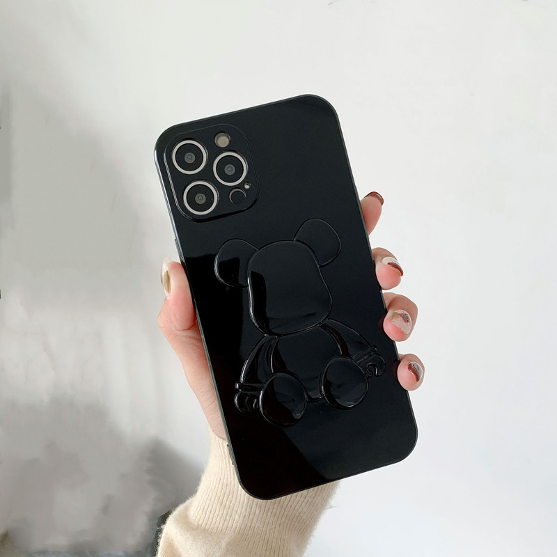 Nový produkt je vhodný pro Apple iPhone13pro Leather Bear Plicid Color Mobilní telefon, upgradujte plnou ochranu před škrábancemi, krytí ochrany proti kolizi