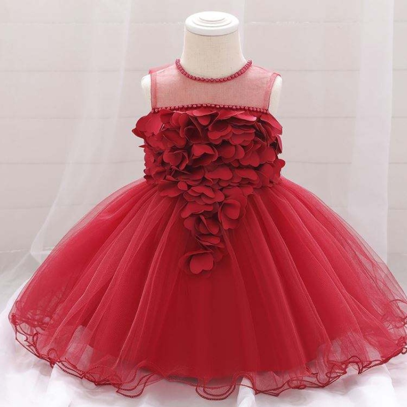Nový design děti oblečení Kids Frock Design Flow Flow Baby Girlnarozeninové šaty L1932xz