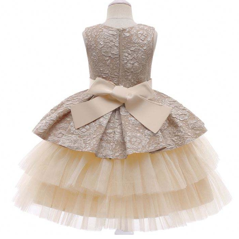 Baige Princess Flower Girl šaty letní tutu svatebnínarozeninové oslavy děti teenager prom šatynávrhy