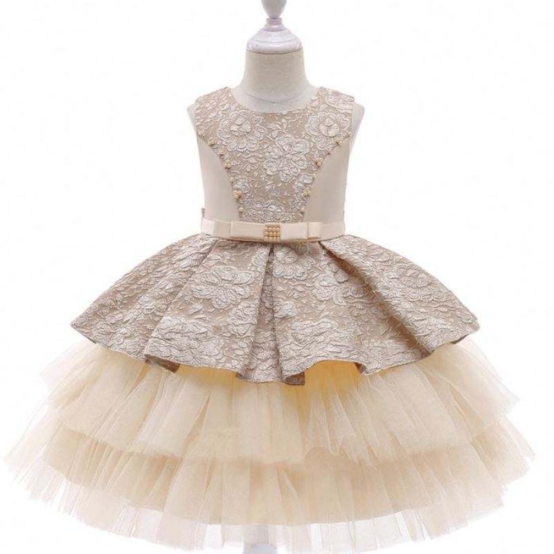 Baige Princess Flower Girl šaty letní tutu svatebnínarozeninové oslavy děti teenager prom šatynávrhy