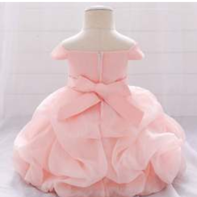 Solid Flower Applique Terming Girl Princess Dress Kids Christmas Party Svatební družička Tulle Tutu Šaty L1961XZ