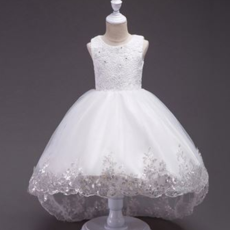 Baige Hot Sale Nová krajka flitrovaná krásná malá holčička Flower Kids Girls Party Wear šaty