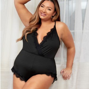 Vroubkované krajkové obložení kombinézu Sexy zábal předních medvídek a bustiers