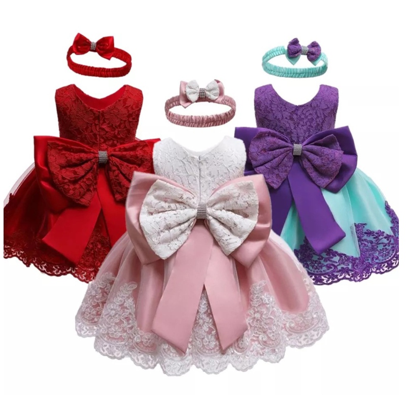 Amazon Hot Sale Kids Princess Šaty Bow Krajky šaty šaty sladké párty