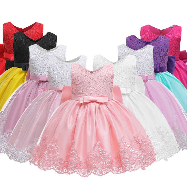 Amazon \\'s Hot Baby Birthday Party Šaty Bow Tutu šaty krajkové šaty s vlasovým pásem