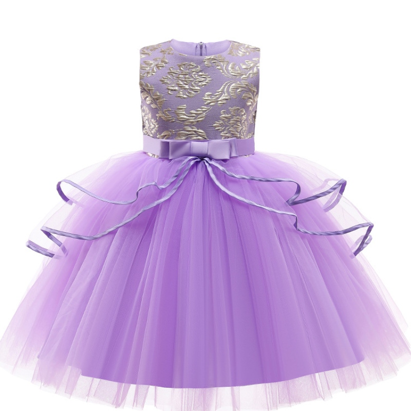 Duhové dívky jednorožcenarozeninové párty šaty výšivky Elegantní svatební večerní šaty princezna šaty