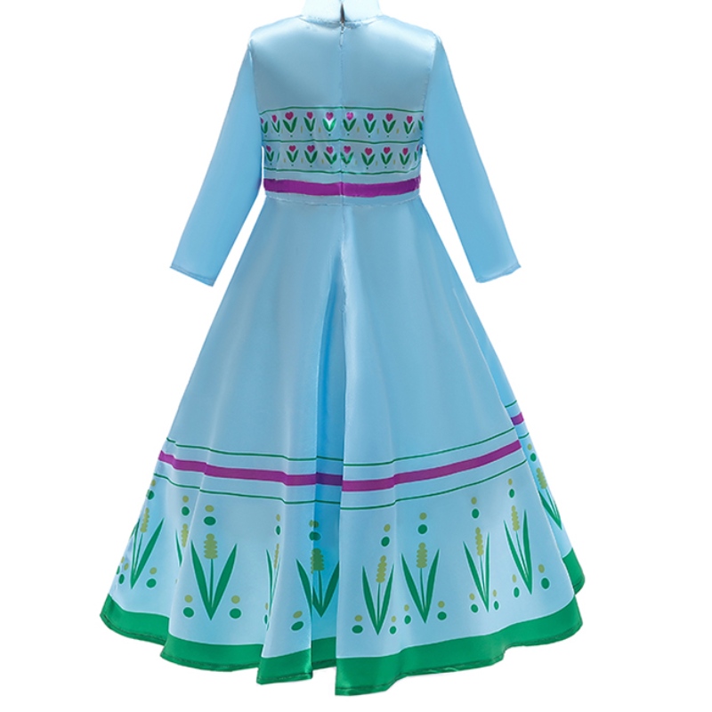Dětské oblečení Halloweenské kostýmy dívky dítě Anna Princezna Elsa Blue Green šaty pro dívky