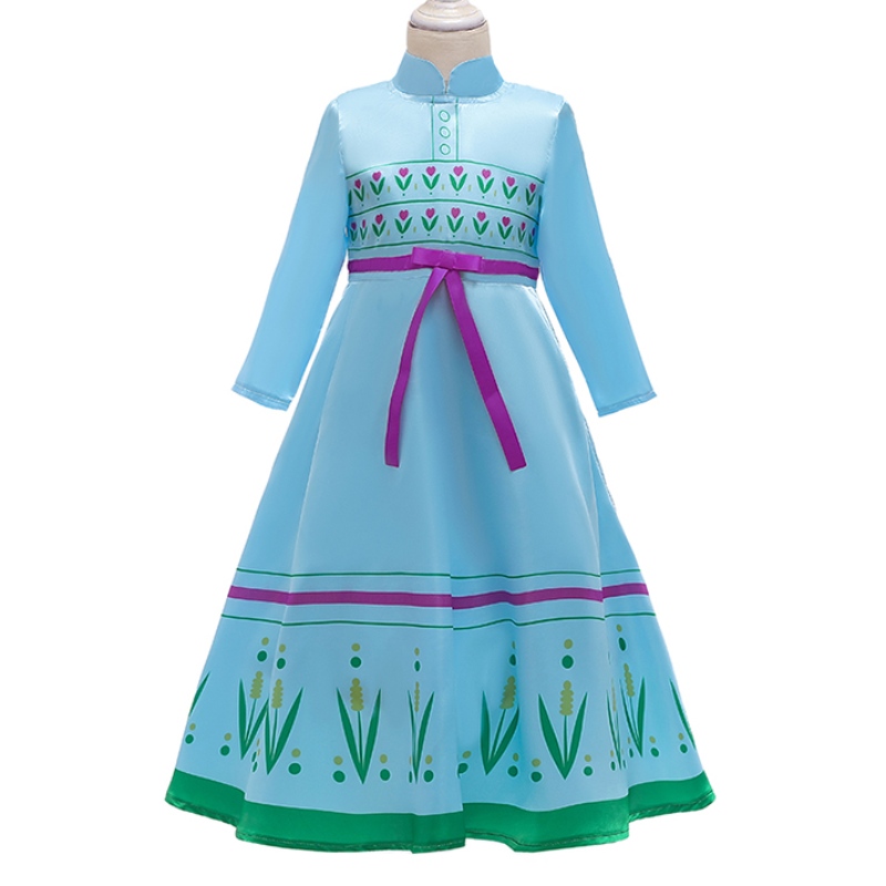 Dětské oblečení Halloweenské kostýmy dívky dítě Anna Princezna Elsa Blue Green šaty pro dívky